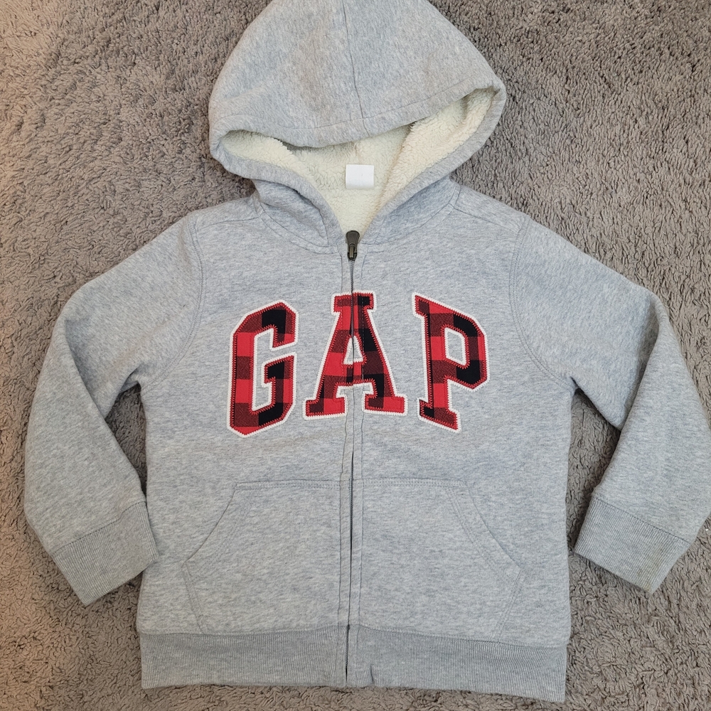 GAP Kids Gray Hoodie with Red Accents
